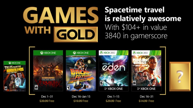 Microsoft zverejnil decembrov Games with Gold tituly