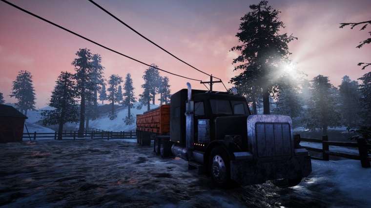Alaskan Truck Simulator ponkne drsn jazdu kaminom so survival prvkami