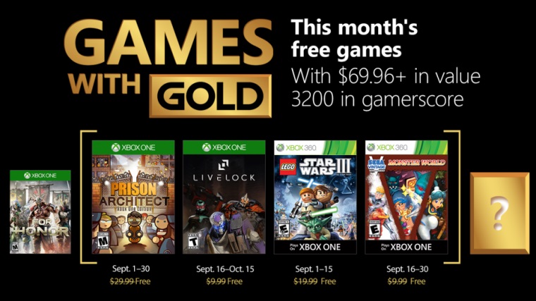 Xbox Live Gold hry na september predstaven