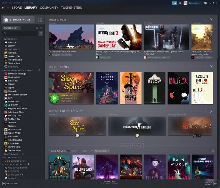 Valve ukzalo nov vzhad kninice v Steame