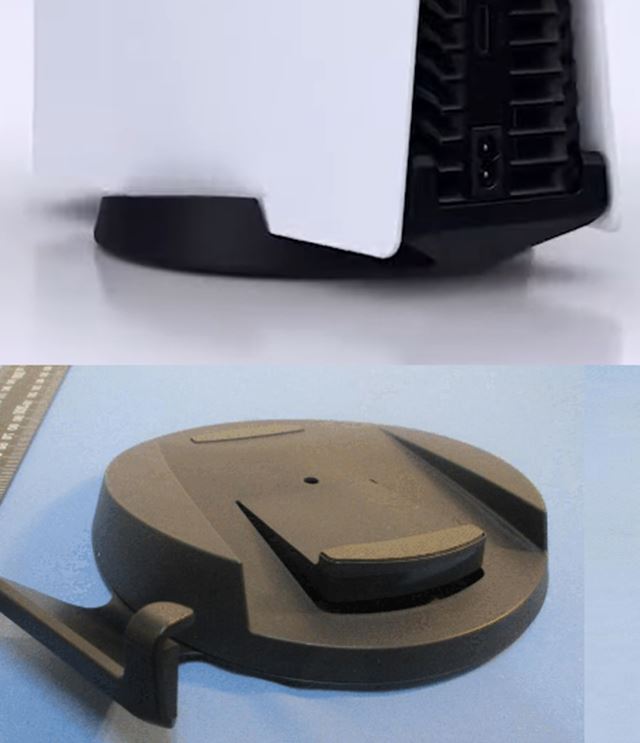 Bližší pohľad na stojan PS5 konzoly