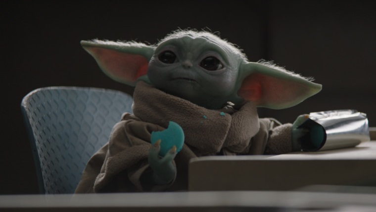 Baby Yoda z Mandaloriana u m meno