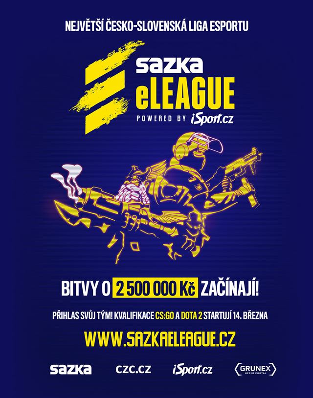 Hraj CS:GO alebo Dota 2 a staň sa milionárom v Sazka eLEAGUE