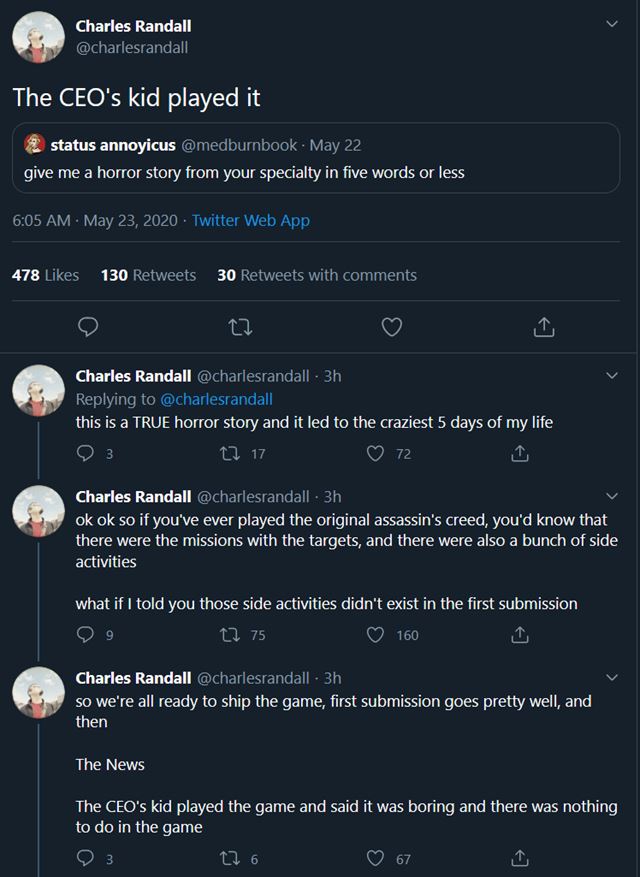 Ubisoft pridal vedľajšie aktivity do prvého Assassin's Creedu preto, lebo syn šéfa sa v hre nudil