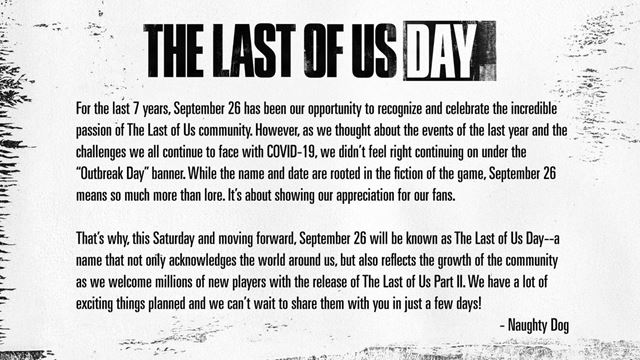 Naughty Dog zrušilo Outbreak day, odteraz bude 26. september nazvaný The Last of Us Day