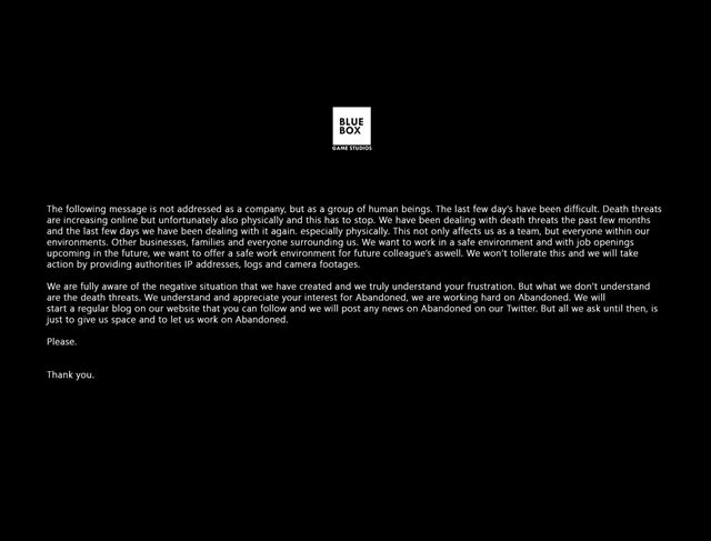 Blue Box štúdio hovorí, že sa im fanúšikovia vyhrážajú smrťou