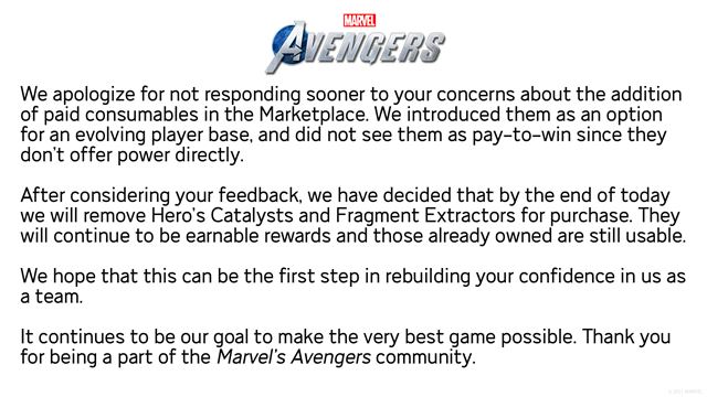 Pod návalom kritiky budú platené XP boosty z Marvel’s Avengers odstránené