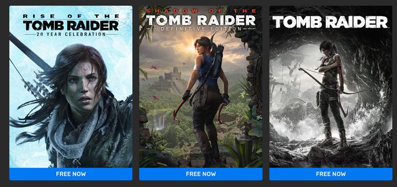Epic rozdva zdarmo tri Tomb Raider hry