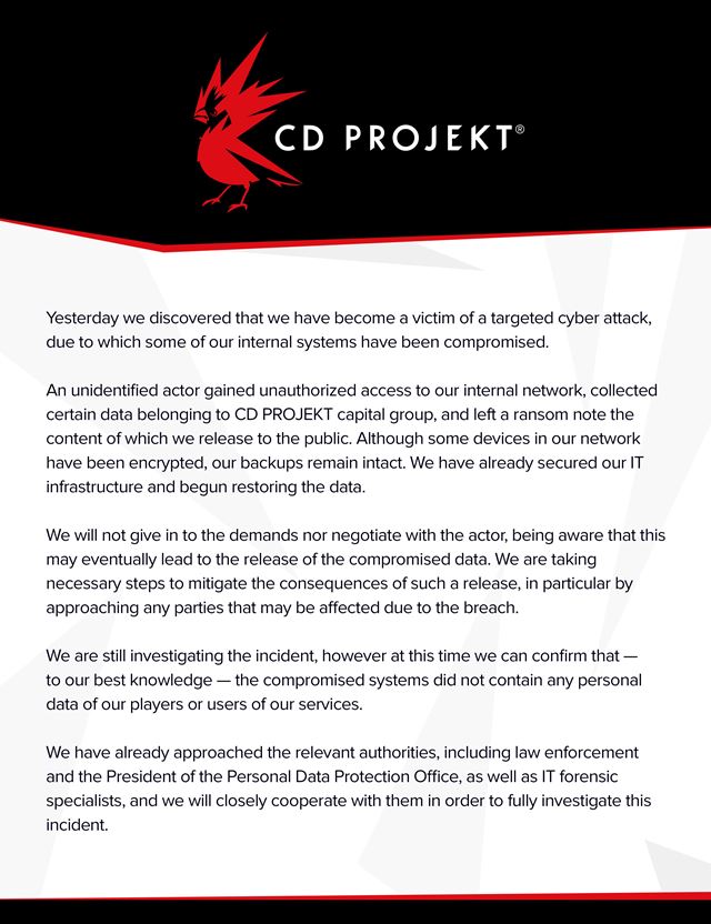 CD Projekt bol hacknutý