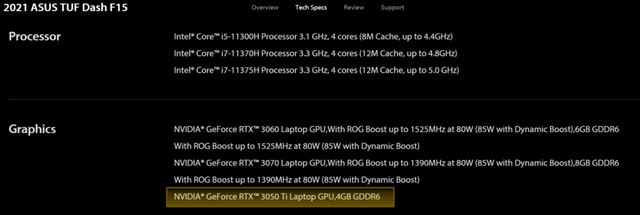 Asusu unikla RTX 3050 Ti karta pre notebooky