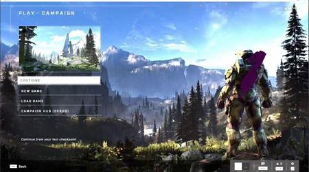 Ukážka menu Halo Infinite