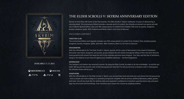 Bethesda ohlásila Skyrim Anniversary edition