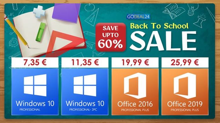 Godeal24: Sp do koly vpredaj - najlacnej Office a Windows 10 od 7