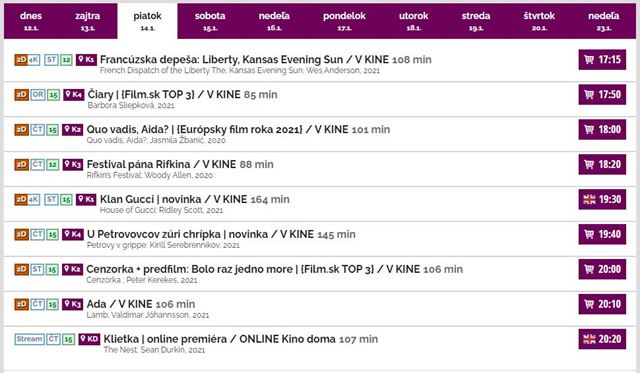 Bezpečná návšteva bratislavského Kina Lumiere už od 14. januára
