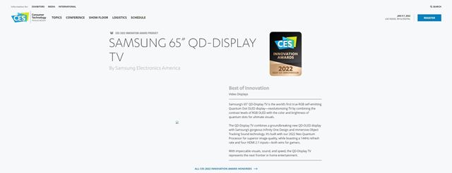 Samsung získal CES ocenenie za inovácie v QD-OLED TV, ktorý ani neohlásil