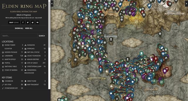 Interaktívna mapa Elden Ringu