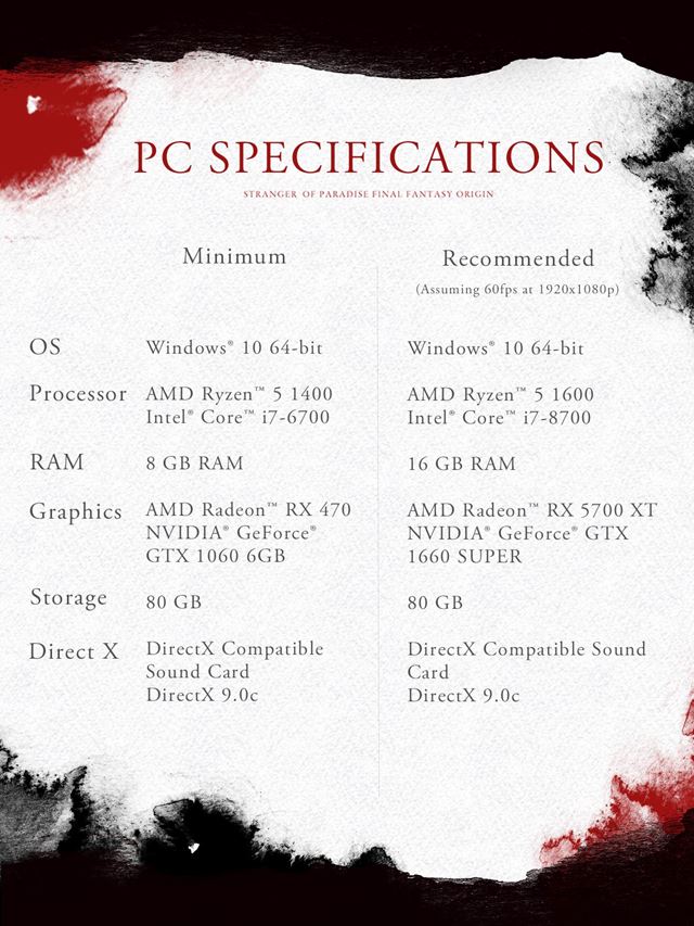 Stranger of Paradise dostal požiadavky na PC