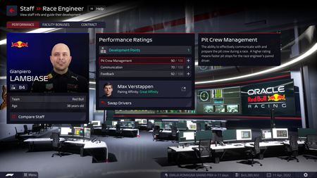 F1 Manager 2022 naživo predstavuje ratingy