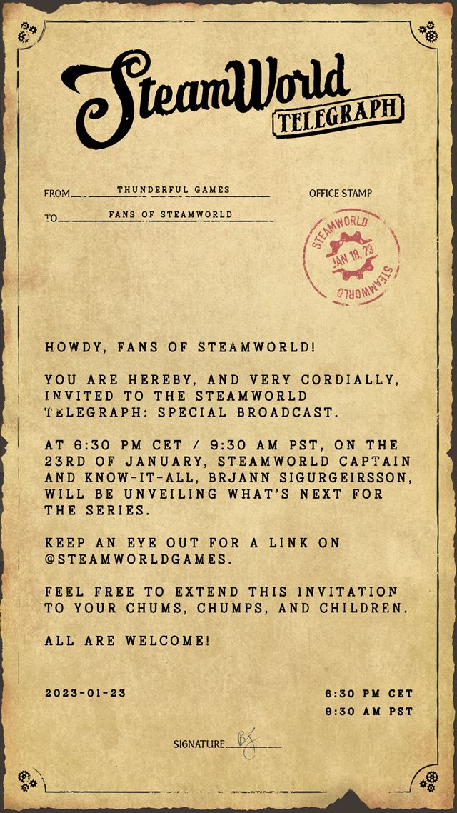 SteamWorld nás pripravuje na nejaké oznámenia