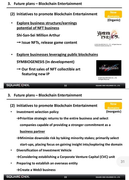 Square Enix tržby a zisky klesli, ale má veľké plány s blockchainom, Web3 a NFT