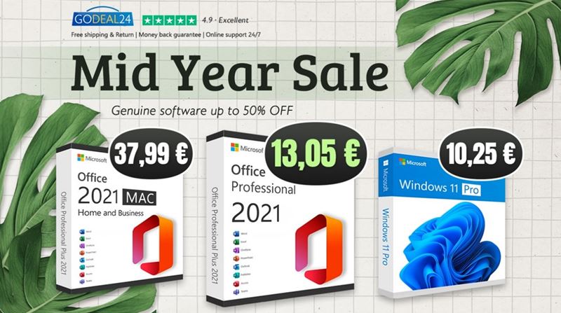 Kpte si Office 2021 za 13,05  a Windows 11 Pro za 10,25  v bleskovom vpredaji Godeal24!