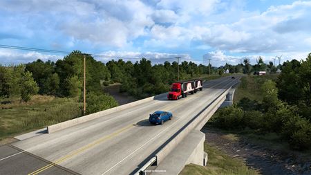 American Truck Simulator ukazuje rieky a jazerá Kansasu