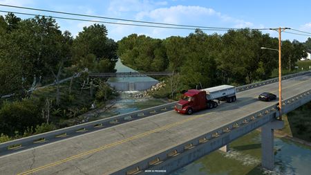 American Truck Simulator ukazuje rieky a jazerá Kansasu