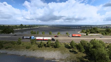 American Truck Simulator ukazuje rieky a jazerá Kansasu