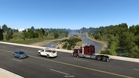 American Truck Simulator ukazuje rieky a jazerá Kansasu