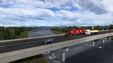American Truck Simulator ukazuje rieky a jazerá Kansasu