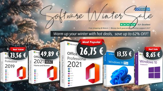 Zskajte doivotn prstup k Microsoft Office2021 od 15  a Windows 11 od 10  v zimnom vpredaji Godeal24!