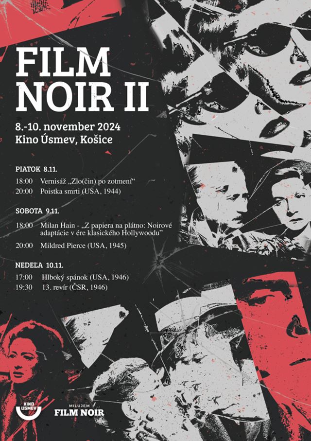 Milujem Film Noir a Kino Úsmev prinášajú opäť „noir“ do Košíc