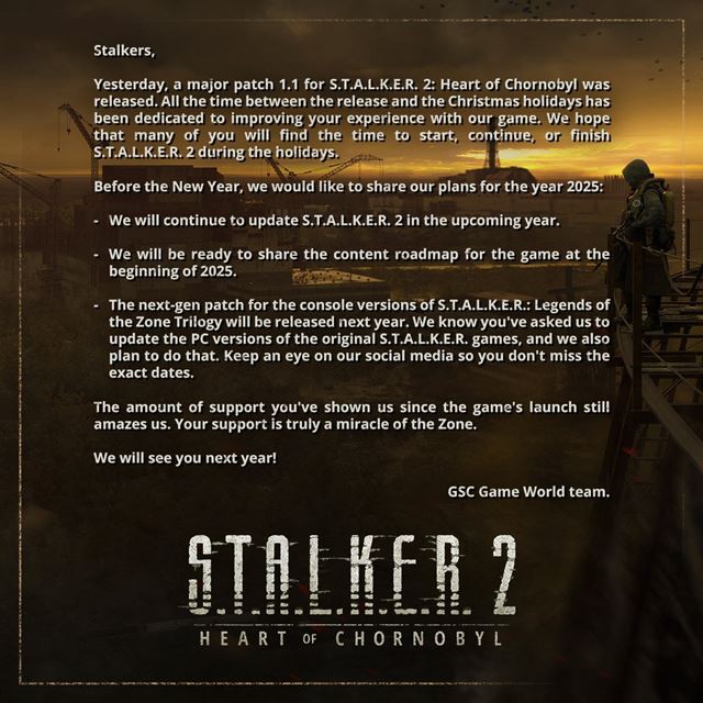 Stalker 2 roadmapu uvidíme začiatkom budúceho roka