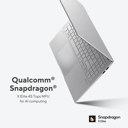 Konfigurácia ASUS Vivobook S 15 noteboku so Snapdragon X Elite procesorom naznačená