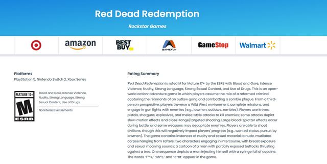 Red Dead Redemption dostal rating pre Xbox Series XS, PS5 a Switch 2