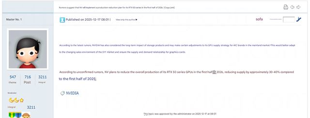 Grafických kariet bude v roku 2026 menej, Nvidia vraj znižuje výrobu