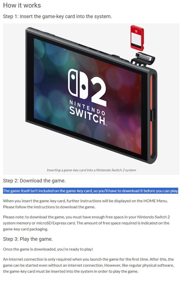 Retail verzie Switch 2 hier môžu prísť aj s prázdnymi kartami
