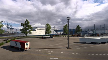 Euro Truck Simulator 2 ukazuje prístav v Rotterdame z pripravovaného Benelux reworku