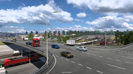 Euro Truck Simulator 2 ukazuje prístav v Rotterdame z pripravovaného Benelux reworku