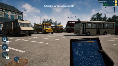 V Bus Flipper Simulatore budete opravovať autobusy a obytné vozidlá