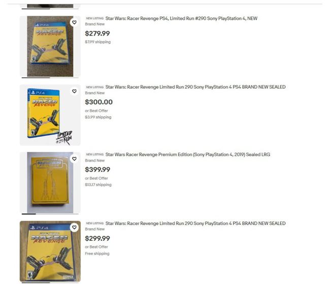PS4 kópie Star Wars Racer Revenge idú na eBay za stovky dolárov