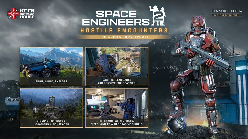 Space Engineers 2 dostáva nepriateľské NPC - veľký update prináša prestrelky, nové bloky aj vylepšený prieskum