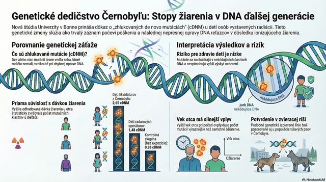 DNA mutácie u detí pracovníkov z Černobyľu: štúdia naznačuje medzigeneračný efekt žiarenia