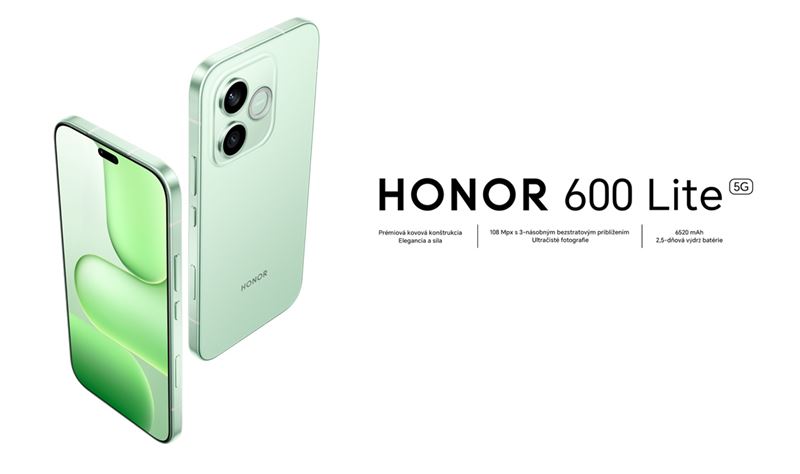 HONOR 600 Lite prináša kovové telo, 108 Mpx fotoaparát a 6520 mAh batériu