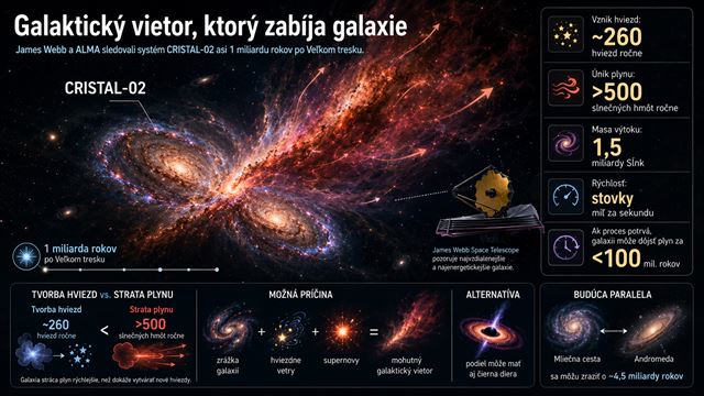 James Webb teleskop zachytil galaktický vietor, ktorý môže ukázať aj budúcnosť Mliečnej cesty