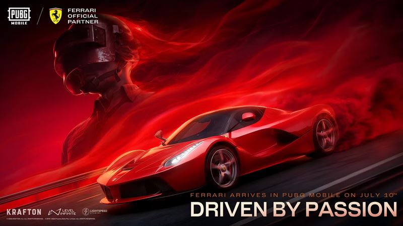 PUBG Mobile štartuje spoluprácu s Ferrari a do hry prináša legendárne superšporty