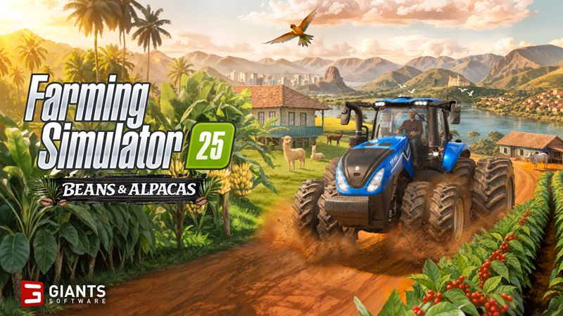 Farming Simulator 25 zamieri do Južnej Ameriky, rozšírenie Beans & Alpacas pridá kávu aj alpaky