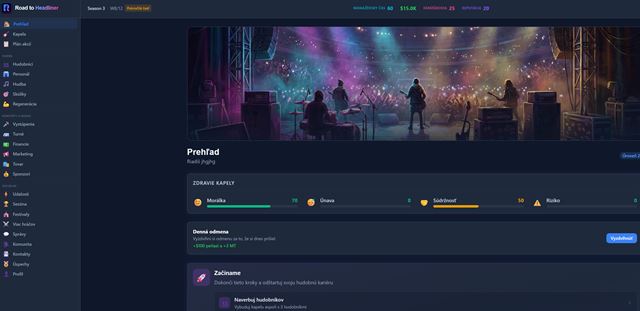 Slovenský vývojár vytvoril bezplatnú hudobnú textovú onlineovku Road to Headliner