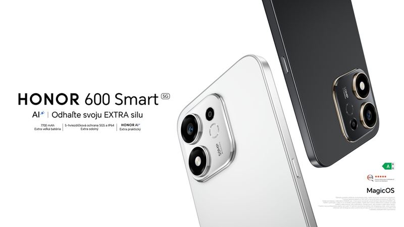 HONOR 600 Smart 5G stavia na odolnosti, 7700 mAh batérii a samostatnom AI tlačidle