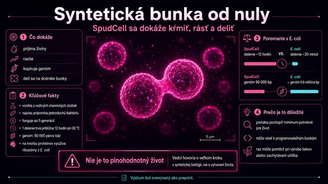 Vedci vytvorili syntetickú bunku, ktorá sa dokáže kŕmiť, rásť a deliť
